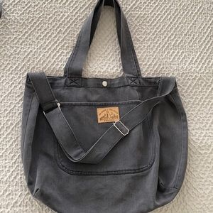 Maurices Canvas Dark Gray Crossbody/Tote